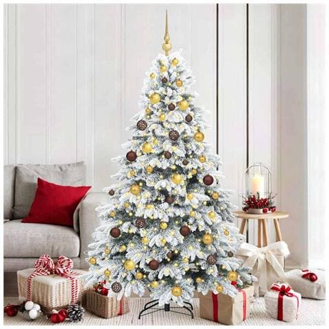 Albero di Natale artificiale con 300 LED Bianco 180 cm PE e PVC - Foto 2