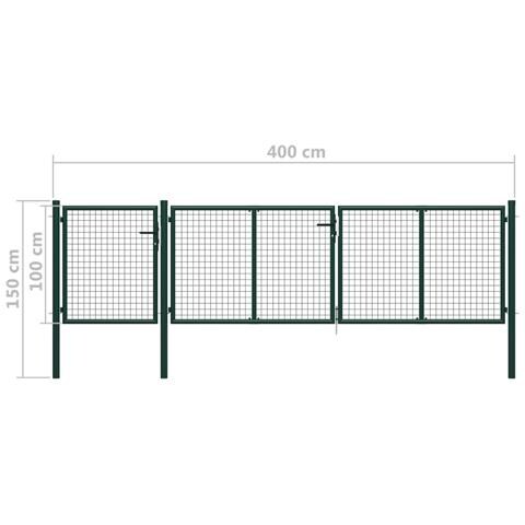 Cancello Per Giardino In Acciaio 400x100cm Verde - Foto 2