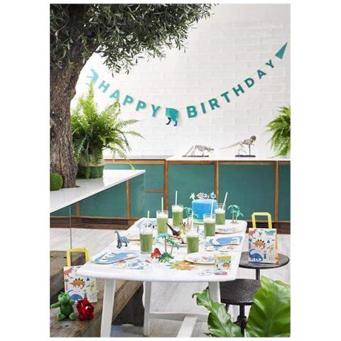 Talking Tables - 8 Piatti In Cartone Piccoli Dinosauri 23 Cm - Foto 2