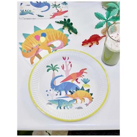 Talking Tables - 8 Piatti In Cartone Piccoli Dinosauri 23 Cm - Foto 3