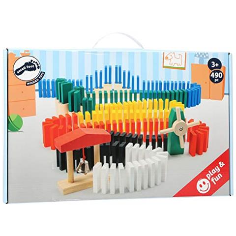 Piccolo Piccolo Piede Foot-11402 Domino Rallygioco Di Reazione Ha Catena Di Legnopzdai 3 Anni Giocattolimulticolore490 Pezzi11402 - Foto 5