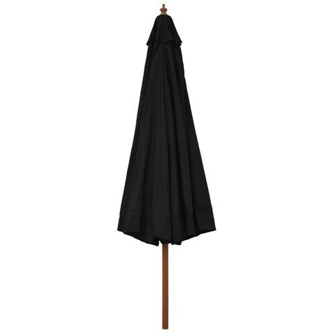 Ombrellone da Esterni con Palo in Legno 330 cm Nero - Foto 2