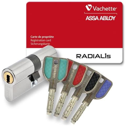 Radialis Cilindro Di Blocco Disinseribile - Per Porta / Ingresso Esterni - Alta Sicurezza - 4 Chiavi Infrangibili - 42,5x42,5 Mm - Foto 1