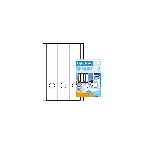 File labels white 59x297 SuperPrint 75 pcs. , Bianco, Labels / pack - 75 pcs. Sheets / pack - 25 pcs, 59 x 297 mm, A4 sheets, opaque, for file folder - Foto 1