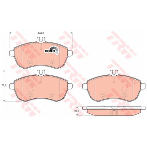 Pattini Freno Mercedes C Class Estate (s204) C 3 Gdb1736 - Foto 1