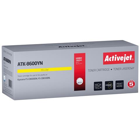 TONER COMPATIBILE -  Activejet Atk-8600yn Giallo Kyocera - Foto 1