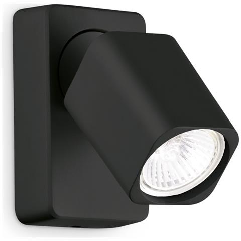 Spot Contemporaneo Rudy Alluminio Nero 1 Luce Gu10 35w 3000k Ip20 - Foto 1