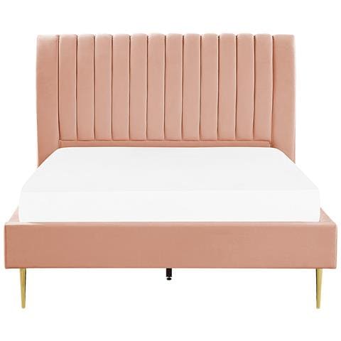 Letto Velluto Marville 140 X 200 Cm Rosa Pesca - Foto 8