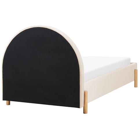 Letto Singolo Velluto Beige 90 X 200 Cm Anet - Foto 2