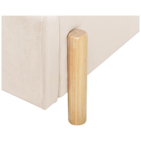 Letto Singolo Velluto Beige 90 X 200 Cm Anet - Foto 8