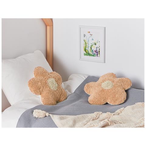 Set Di 2 Cuscini Sorrel Cotone 30 X 30 Cm Rosa Pesca Fiore - Foto 1