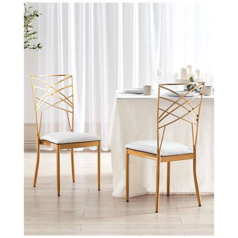 Set Di 2 Sedie Da Pranzo Oro Girard - Foto 1