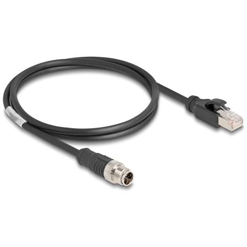 Cavo M12 codificato X a 8 pin maschio per RJ45 maschio PVC 1 m - Foto 1