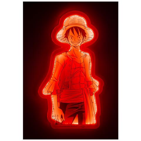 Lampada A Neon Da Muro Monkey D. Rufy One Piece 40 Cm, Multicolore - Foto 2