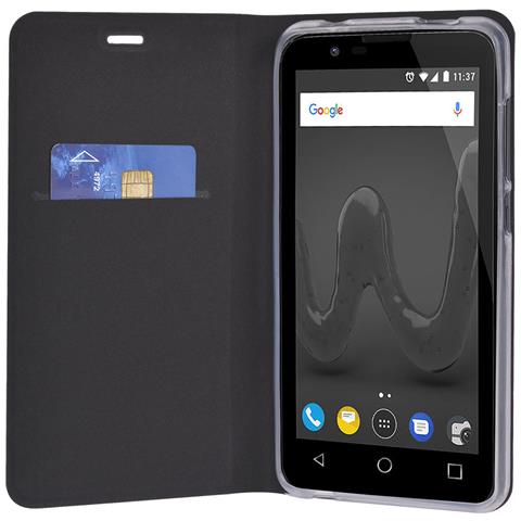 Custodia Per Wiko Sunny 2 Plus Con Funzione Supporto E Portacarte, Nero - Foto 2