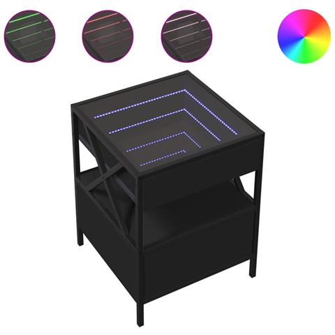 Tavolino Da Salotto Con Led Nero 40x40x30 Cm - Foto 2