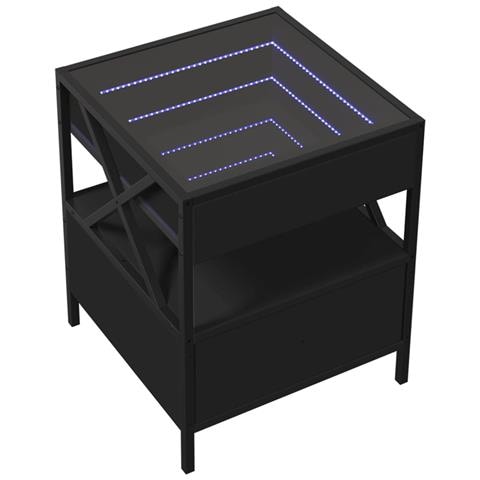 Tavolino Da Salotto Con Led Nero 40x40x30 Cm - Foto 3
