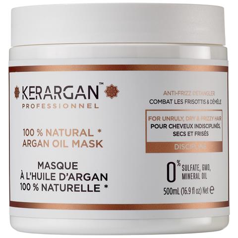 Maschera Disciplinante All'olio Di Argan Per Capelli Indisciplinati, Secchi E Crespi - Nutre, Combatte L'effetto Crespo, Districante - Senza Solfati, Ogm, Olio Minerale - 500ml - Foto 1