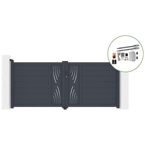 Cancello Battente 3m Veleta Alt. 120cm Alluminio + Motorizzazione Tanker B250 - Foto 1