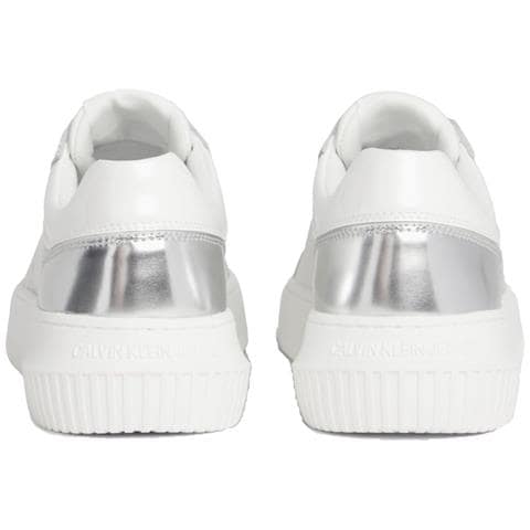 Chunky Cupsole Low Leisure Trainers Sneakers Pelle Scarpe Donna Bianco Eu 40, Yw0yw01411 01v - Foto 3