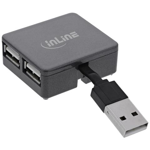 Hub USB 2.0 a 4 porte, da USB-A maschio a 4x USB-A femmina, cavo 4cm - Foto 1
