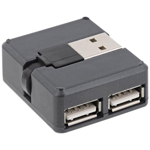 Hub USB 2.0 a 4 porte, da USB-A maschio a 4x USB-A femmina, cavo 4cm - Foto 4