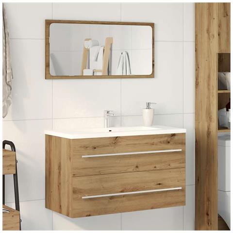 Mobile Lavabo Bagno Artigianale 80x38,5x48 cm Legno Multistrato - Foto 1