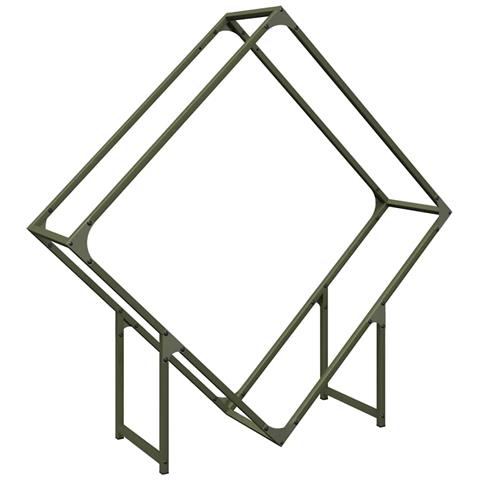 Rastrelliera per Legna da Ardere Verde Oliva 100x25x100 cm - Foto 1