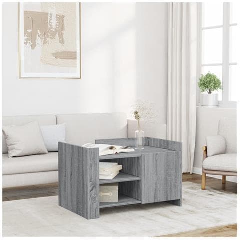 Tavolino Salotto Grigio Sonoma 80x50x50 Cm Legno Multistrato - Foto 1
