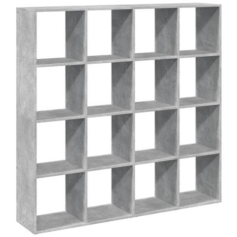 Libreria Grigio Cemento 137,5x29x137,5 Cm In Legno Multistrato - Foto 2