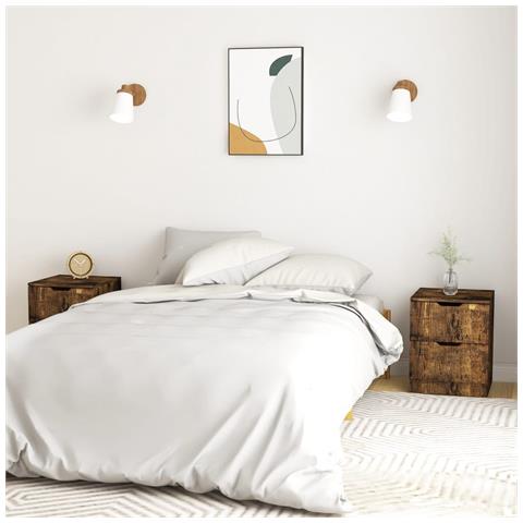 Lusso Casadino -  Comodini 2 Pz Rovere Fumo 40x40x50 Cm In Legno Multistrato - Foto 7