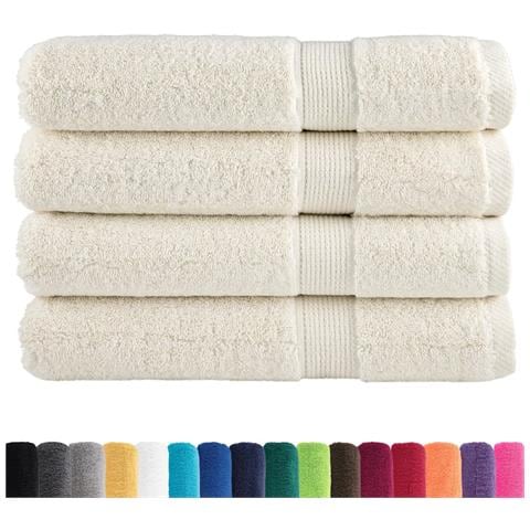 Asciugamani Per Sauna Solund 4 Pz Crema 80x200 Cm 600 G /m² - Foto 1