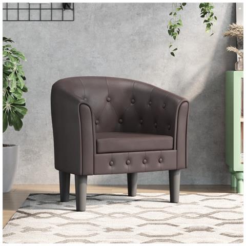 Poltrona Cabriolet Marrone in Similpelle - Foto 2