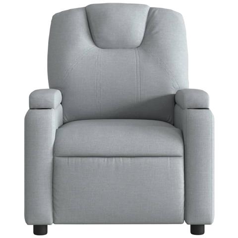 Poltrona Elettrica Reclinabile Grigio Chiaro in Tessuto - Foto 9