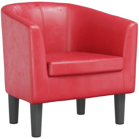 Poltroncina a Pozzetto Rossa in Similpelle - Foto 1