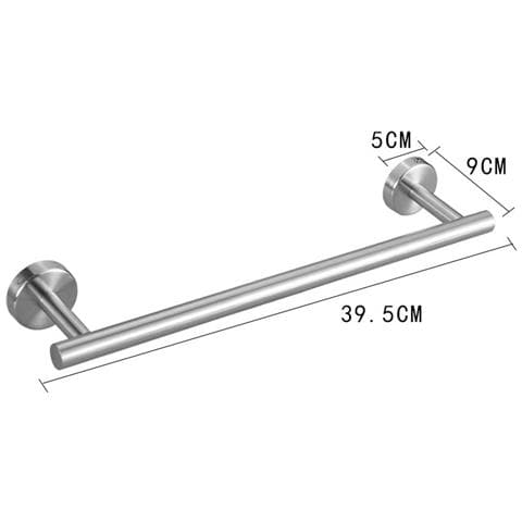 Set Di Porta Asciugamani Da Bagno In Acciaio Inox A 5 Pezzi - Design Forato Per Bagni Moderni Silver - Foto 6