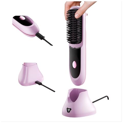 Spazzola Lisciante Portatile Ionica Lcd Senza Fili Per Uno Styling Senza Sforzo Purple - Foto 1