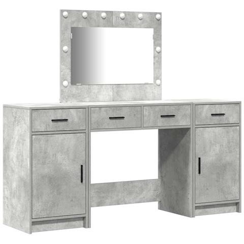 Tavolo da Trucco 3 pcs Grigio 40 x 41 x 75 cm Legno multistrato - Foto 1