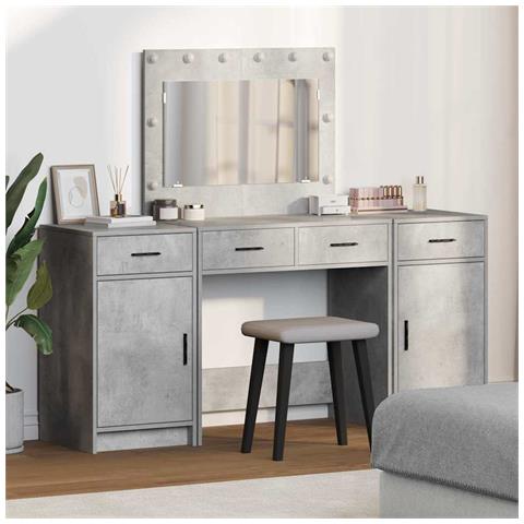 Tavolo da Trucco 3 pcs Grigio 40 x 41 x 75 cm Legno multistrato - Foto 2