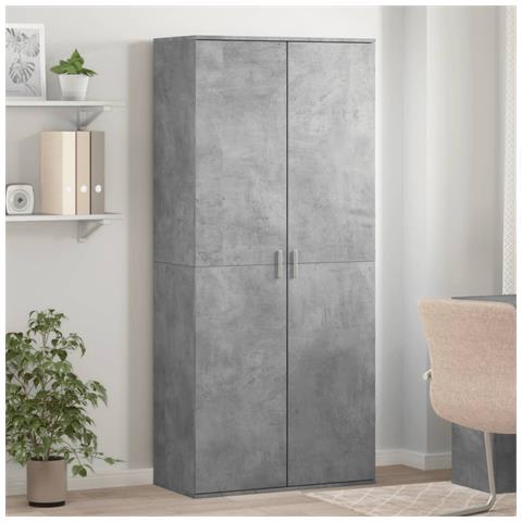 Scarpiera Grigio Cemento 80x39x178 cm in Legno Multistrato - Foto 2