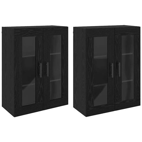 Armadi da Muro 2 pcs Rovere nero 69.5 x 34 x 90 cm - Foto 1