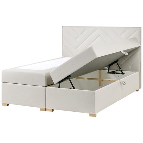 Divano Letto Con Contenitore Tessuto Esquire 160 X 200 Cm Bianco Sporco - Foto 2
