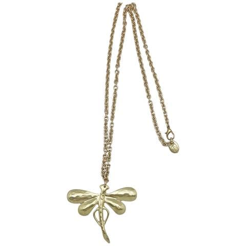 Collana Lunga Libellula In Oro, 80 Cm - Foto 1