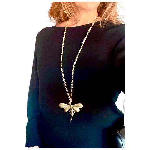 Collana Lunga Libellula In Oro, 80 Cm - Foto 3