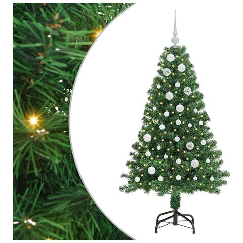 Albero di Natale artificiale con 150 LED Verde 150 cm - Foto 1