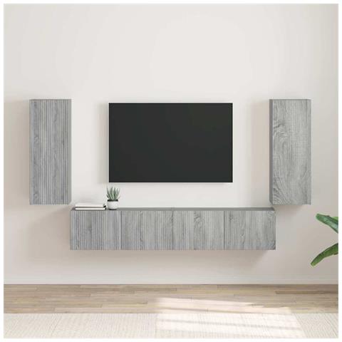 Mobile TV da parete 2 pcs Grigio Sonoma 30 x 31 x 80 cm - Foto 2