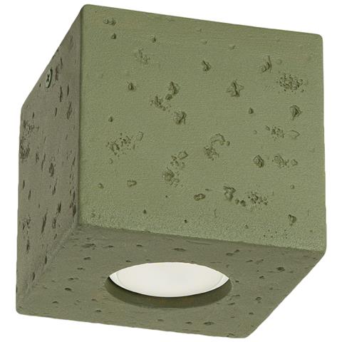 Lampada Da Soffitto Quad Cemento Verde Oliva Sl. 1845 - Industriale Lampada A Soffitto Verde Oliva 10x10x10 Cm - Foto 1