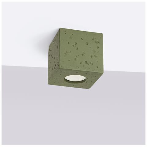 Lampada Da Soffitto Quad Cemento Verde Oliva Sl. 1845 - Industriale Lampada A Soffitto Verde Oliva 10x10x10 Cm - Foto 2