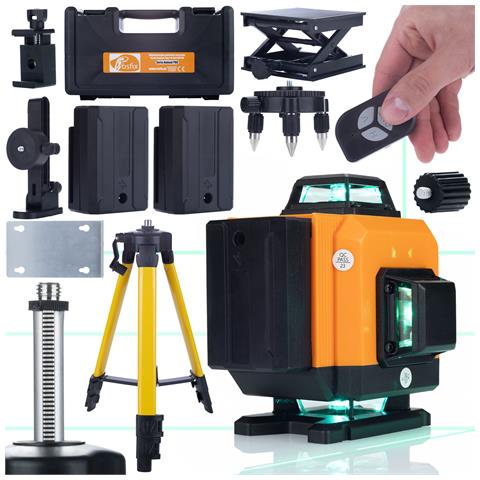 Livella Laser Orange Tiger Rot16l - 16 Linee, Autolivellante, Ip54 | Statore 43-120cm, Custodia Inclusa | Precisione Professionale - Foto 1