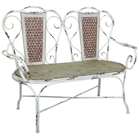 Panchina In Metallo 129x56,5x95h Cm Grigio - Foto 1